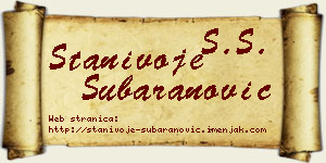Stanivoje Šubaranović vizit kartica